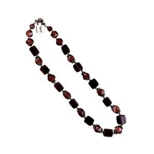 Vintage Purple Glass Beaded Necklace